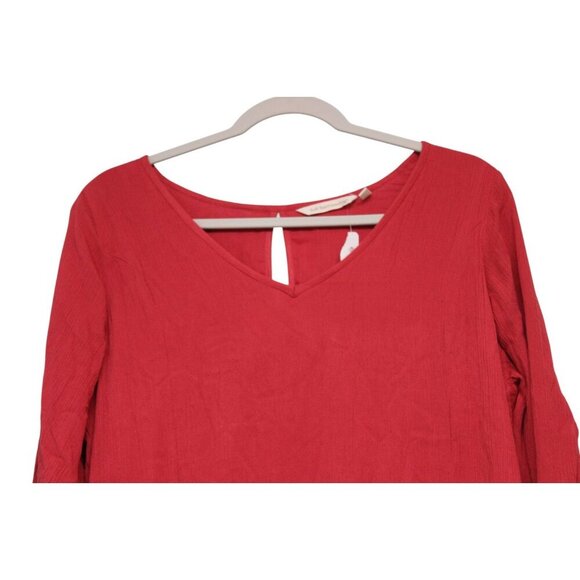 NWT Soft Surroundings Hera Dress Large Lined Cardinal 3/4 Sleeve Pockets Boho - Picture 2 of 12